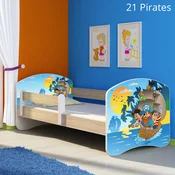 Djecji krevet ACMA s motivom, bocna sonoma 140x70 cm 21 Pirates