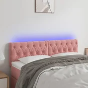 Vidaxl vidaXL Vzglavje postelje z LED svetlobo roza 160x7x78/88 cm žamet