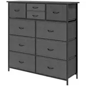 Homestar Predalnik 10 tkaninskih predalov 100x30x100 cm Črn