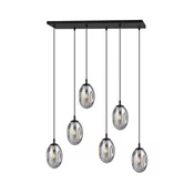 Luster na sajli ASTRAL 6xE14/10W/230V crna/zadimljena