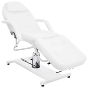 vidaXL Masažna miza bela 180x62x(87-112) cm
