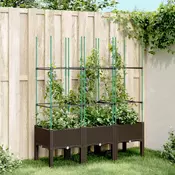 Vrtna sadilica s rešetkom smeda 120 x 40 x 142,5 cm PP