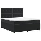 vidaXL Postelja boxspring z vzmetnico Črna 140 x 190 cm Žamet