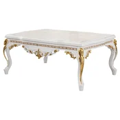 Casa Padrino luxury baroque coffee table white/brown/gold - Magnificent living room table in the baroque style - Baroque style furniture - Luxury furniture in baroque style