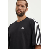 Pamučna majica adidas Originals Oversize Tee za muškarce, boja: crna, s aplikacijom, IZ1832