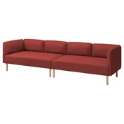 LILLEHEM Modularna sofa 4-sed, Gunnared/smede-crvena drvo