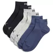 PUMA Quarter Socks Unisex (3-Pack), Clothing, Navy/Grey/Nightshadow Blue, 43-46