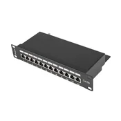 Lanberg PPF5-9012-B 10 1U 12-portni oklopni Cat.5e FTP patch panel, crni