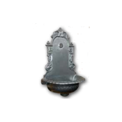 FONTANA STENSKA IZ SIVE LITINE 42x22,5x76 ANTRACIT
