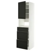 METOD / MAXIMERA Visoki element za ugradb uredaje, bijela/Lerhyttan crni bajc, 60x60x220 cm