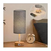 Brilagi - Stona lampa sa USB portom TABLON 1xE27/25W/230V hrast/bela/siva