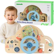 Tooky Toy: 2 v 1 leseni igralni volan in didaktična tabla