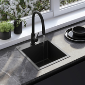 Jekleno pomivalno korito Leo 40 Black
