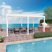 Bioklimatska pergola Antares — Samostoječa/3 x 6/Bela/Ročni