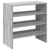 shumee vidaXL Regal za čevlje 2 kosa zložljiva siva sonoma 60x30x30,5 cm