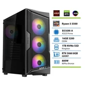 BOFX Namizni računalnik BOFX NASH 6 R5 5500 16GB 1TB RTX5060|Gaming, (5000345467)