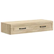 vidaXL Stenska stranska miza Sonoma hrast 87,5 x 34,5 x 17 cm