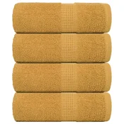 Vidaxl Brisače za umivanje FROGN 4 kosi zlate 30x30 cm 360 g/m2