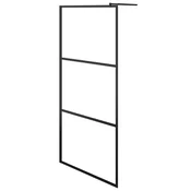 Pregrada za tuširanje s prozirnim staklom ESG crna 90 x 195 cm
