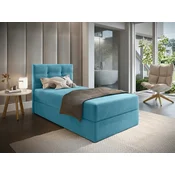 Oblazinjena postelja boxspring GLORIEN VELVET 90x200 cm modra Vzmetnica: Vzmetnica Bonell
