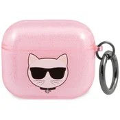 Karl Lagerfeld Etui Karl Lagerfeld Glitter Choupette za AirPods 3 - roza