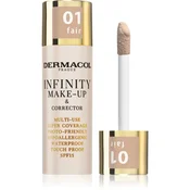 Dermacol Infinity Make-Up & Corrector visoko prekriven puder in korektor 2v1 20 g Odtenek 01 fair