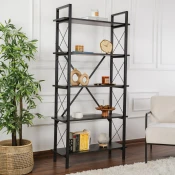 Hanah Home Polica za knjige Elysian, 90x180x33.5 cm, Crna