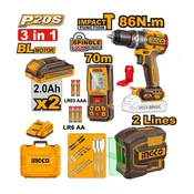 Akumulatorski set alata 3/1 COSLI251001E 2x2/0Ah SUPER INGCO