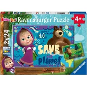 Ravensburger - Puzzle 2x24 Maša in medved - 40 - 99 kosov