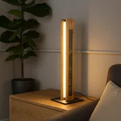 Elobra LED namizna svetilka Chile s 4 stranicami, hrast/barvni skrilavec, 54 cm - Dnevna soba/jedilnica - naravni hrast, pisano, črno - Les