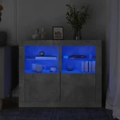 Bocni ormarici s LED svjetlima 2 kom siva boja betona
