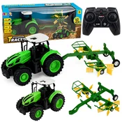 RC traktor s grabljami, LED luči, 1:24
