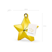 Utež za balone zvezda zlata 175 g, plastična 10x11 cm
