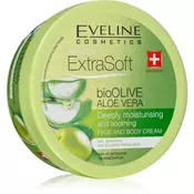 Eveline Cosmetics Extra Soft vlažilna in pomirjujoča krema za občutljivo kožo Bio Olive & Aloe Vera 175 ml