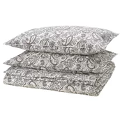 RODGERSIA Jorganska navlaka i 2 jastucnice, siva/bela, 240x220/50x80 cm
