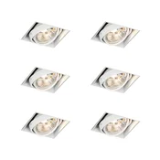 Komplet 6 vgradnih reflektorjev bel GU10 AR70 brez obrobe - Oneon