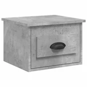 Vidaxl Nočna stenska omarica betonsko siva 41,5x36x28cm