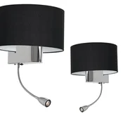 Milagro Stenska svetilka Milagro CASINO črna/krom, 1x E27 + 1 W LED