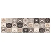 vidaXL Kuhinjska preproga Sivo-bež mozaik 150 x 45 cm 100% poliamid
