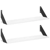 Vidaxl Stenske police 2 kos Bela 70 x 20 x 17 cm