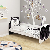 Dječji krevet ACMA Animals, bočna bijela 180x80 cm - 06 Panda