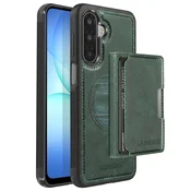 AVIZAR Magnetna torbica za Galaxy A17 z odstranljivim imetnikom kartic in stojalom, Temno zelena, (5000274138)