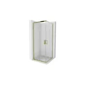 Mexen Rio kvadratna prha kabina 80 x 80 cm, prozorna, zlata - 860-080-080-50-00