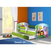 Deciji krevet ACMA II 180x80 F + dusek 6 cm GREEN1