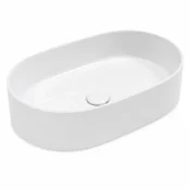 Ovalni umivalnik za pult 50x30 cm bel -