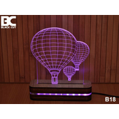 Black Cut 3D Lampa jednobojna - Cepelin ( B18 )