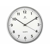 LOWELL okrogla stenska ura 14968b (30cm, aluminij-steklo), bela