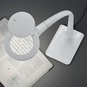 Trio Lighting S podstavkom - Lupo LED lupa v beli barvi - Študija/pisarna - Sodobni - bela - Plastika