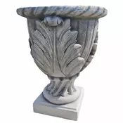 Casa Padrino Baroque Flower Pot Gray H. 74 cm - Baroque Style Garden Decor Planter
