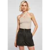 Womens crossed neck warmer Top lighttaupe